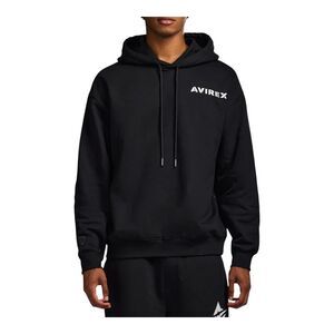 Avirex Hoodie Stacked Logo Mens Black AVF251K40